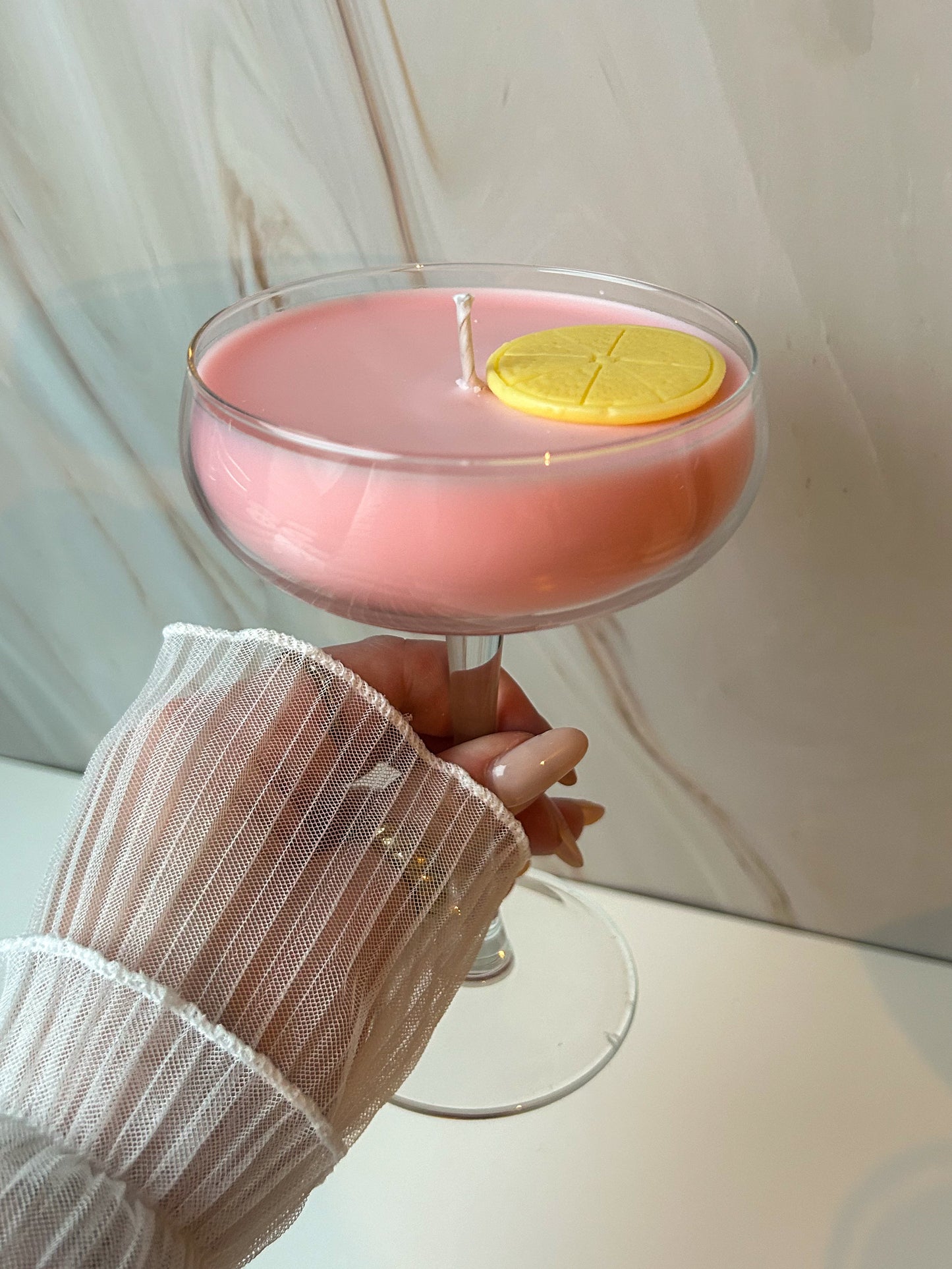 Cosmopolitan cocktail candle