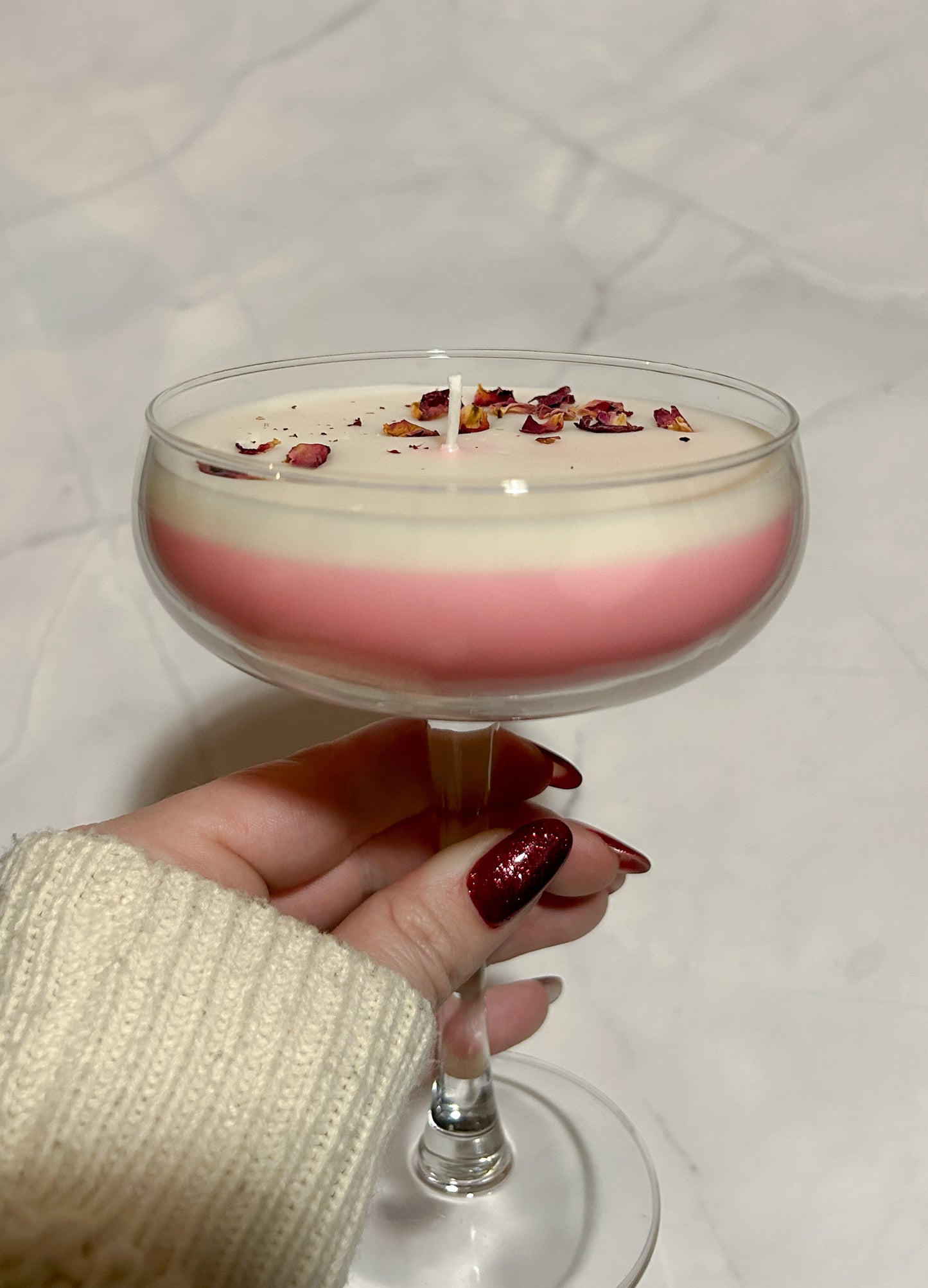 Pink Gin Sour cocktail candle