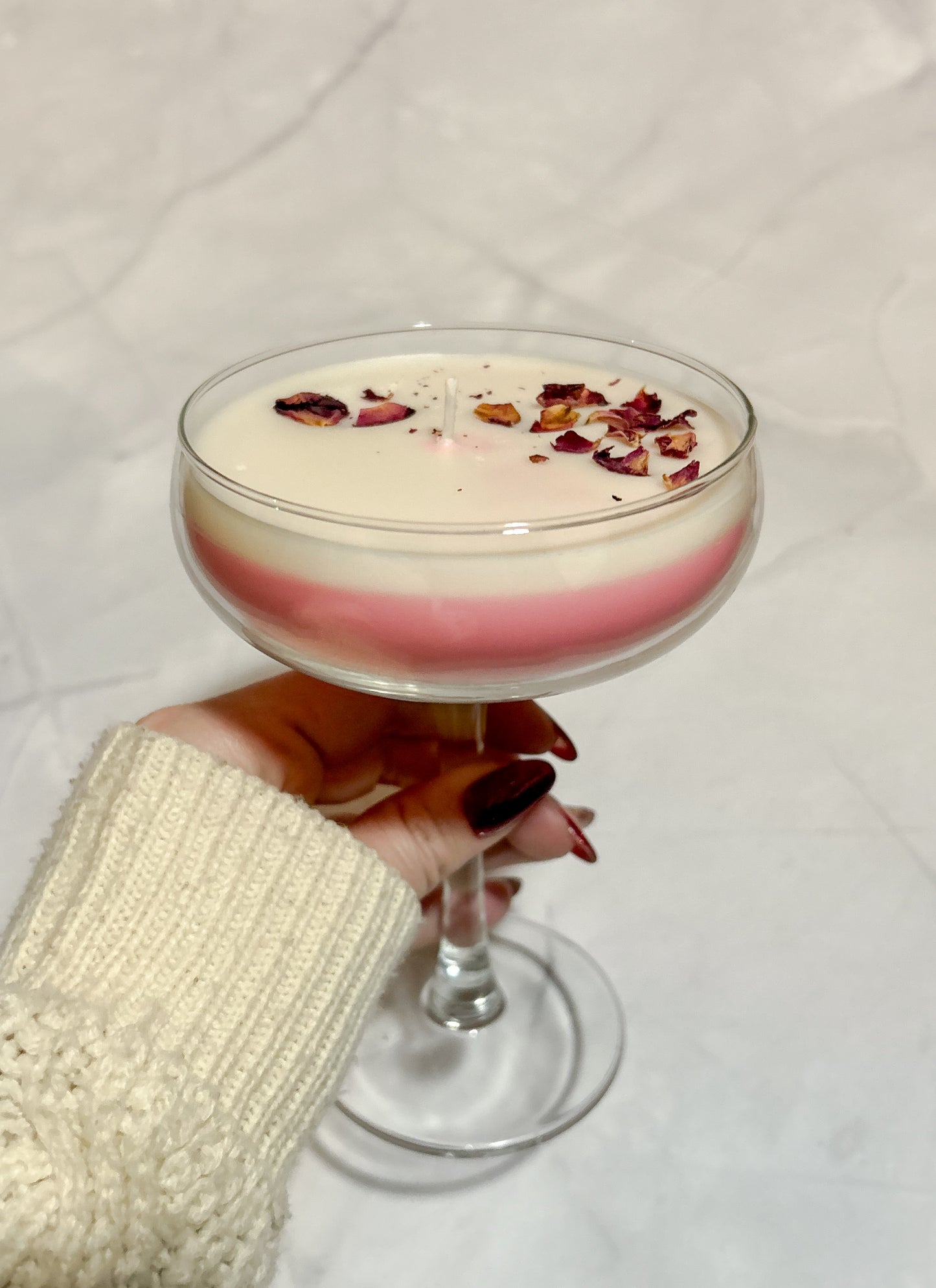Pink Gin Sour cocktail candle